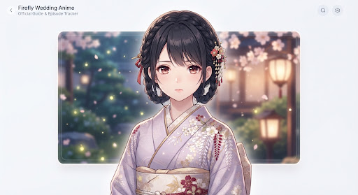 Portrait of noble heroine Satoko Kirigaya in lavender kimono with camellia hairpins